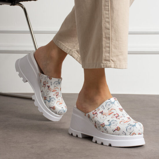 Vintage Ride Дамско сабо на платформа от естествена кожа /