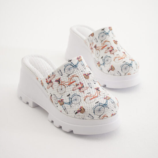 Vintage Ride Дамско сабо на платформа от естествена кожа /