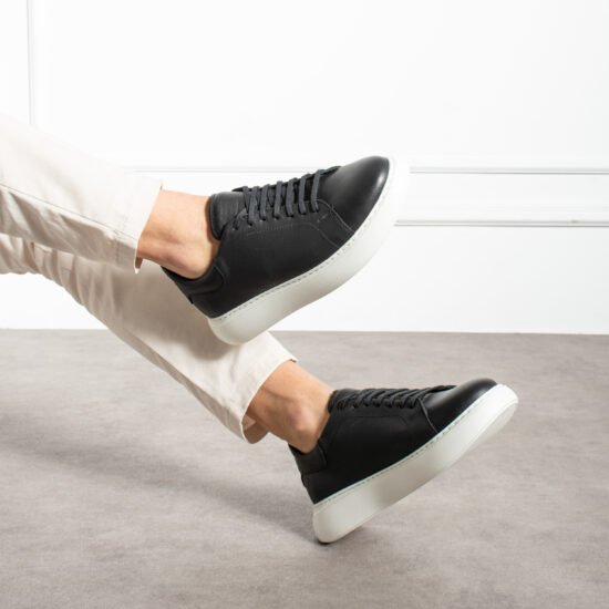 Мъжки черни кецове от естествена кожа /