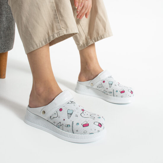 Професионално работно сабо за зъболекари от естествена кожа /