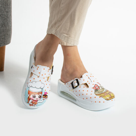 Дамско анатомично работно сабо за кухня на платформа /