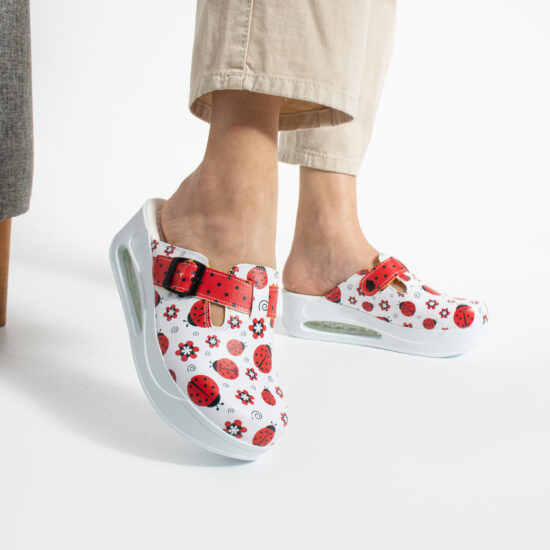 Lucky Lady Дамско цветно анатомично работно сабо на платформа /