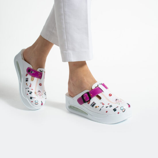 Дамско анатомично работно сабо на платформа за козметик /