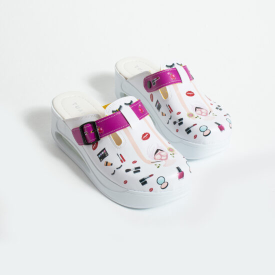 Дамско анатомично работно сабо на платформа за козметик /