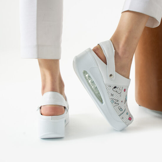 Toothy Анатомично сабо от естествена кожа с платформа за зъболекари /