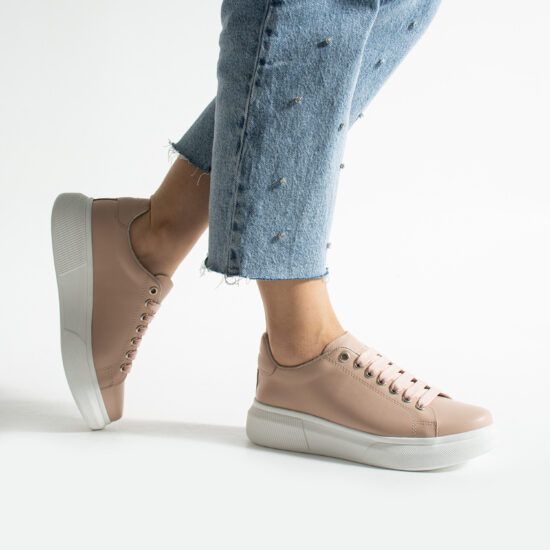 Timeless Nude Дамски анатомични светлорозови кецове от естествена кожа /