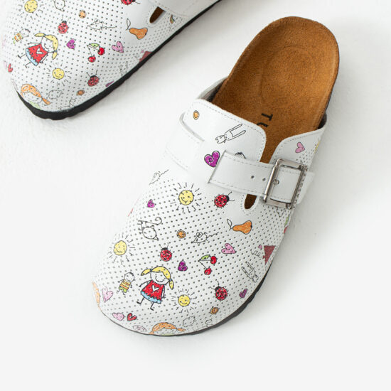 Kindergarten Работни ортопедични чехли от естествена кожа за детска градина /