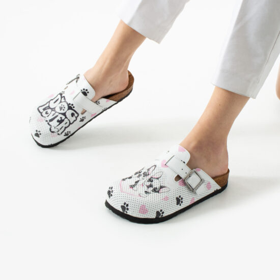 Dog Lover Дамски ортопедични чехли от естествена кожа /