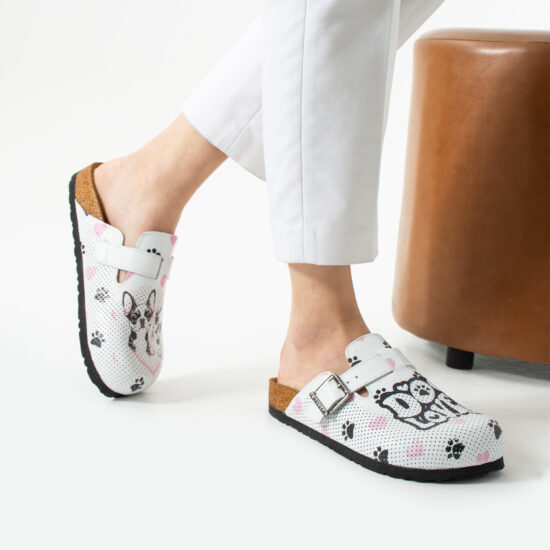 Dog Lover Дамски ортопедични чехли от естествена кожа /