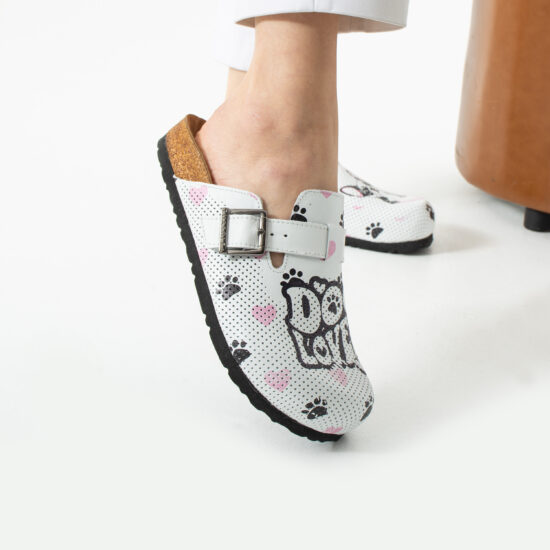 Dog Lover Дамски ортопедични чехли от естествена кожа /