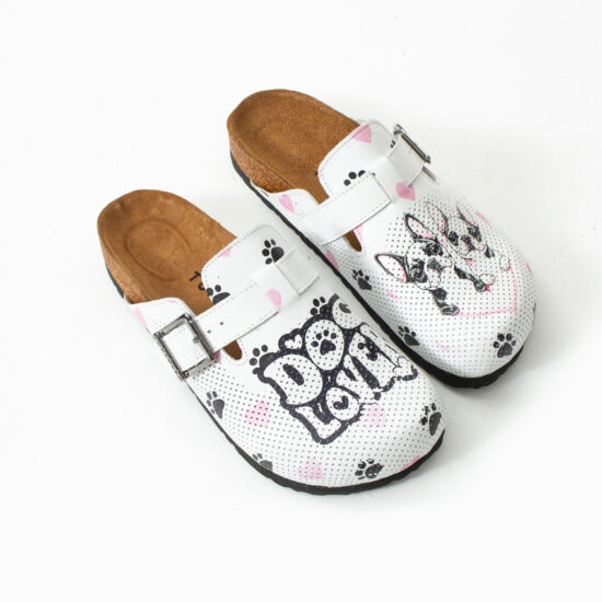 Dog Lover Дамски ортопедични чехли от естествена кожа /