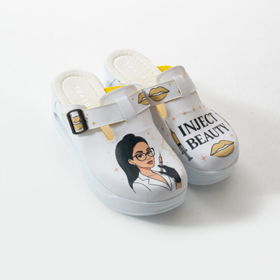 Дамско анатомично сабо на платформа за естетичен център /