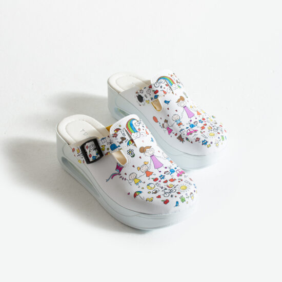 Дамско анатомично работно сабо на платформа /