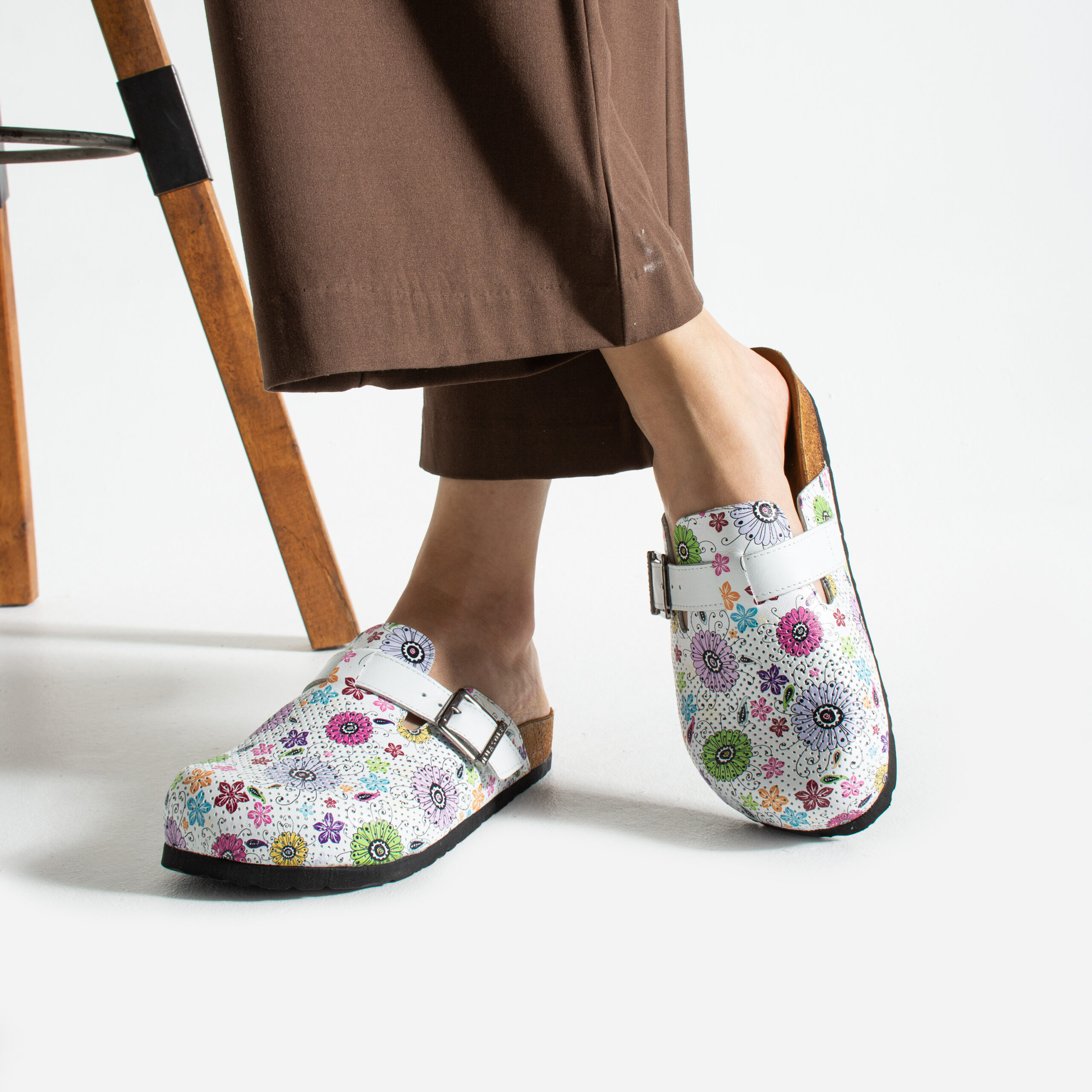 Дамски ортопедични чехли от естествена кожа Дамски чехли Шарени 11 Дамски ортопедични чехли от естествена кожа