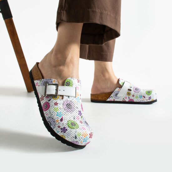 Flora Дамски ортопедични чехли от естествена кожа /