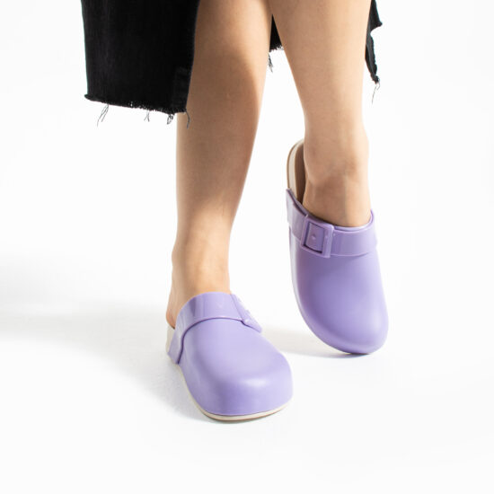 Alternative view of Лилави дамски затворени гумени чехли сабо