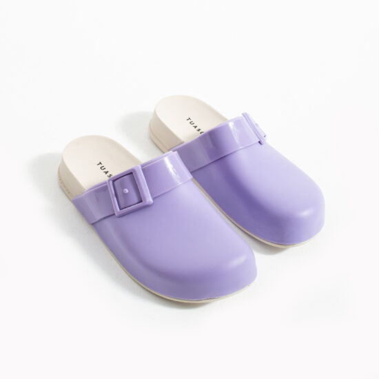 Luna Lavander Лилави дамски затворени гумени чехли сабо /