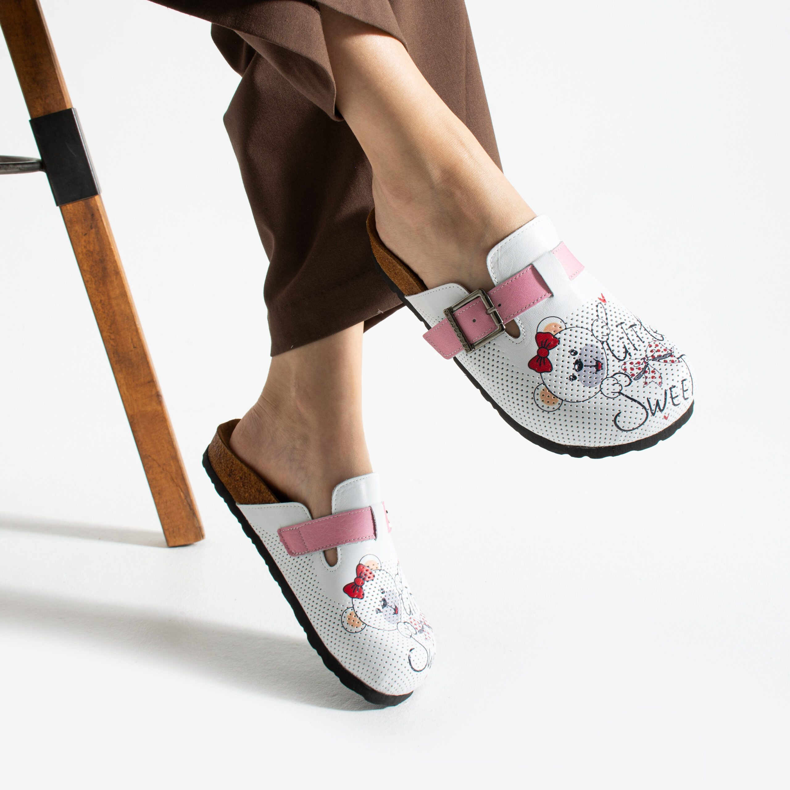 Дамски ортопедични чехли от естествена кожа Весели чехли Детска градина 12 Дамски ортопедични чехли от естествена кожа - Image 2