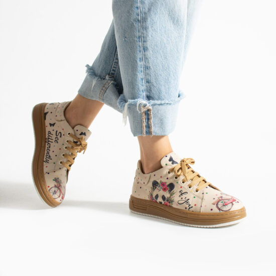 Анатомични дамски кецове от естествена кожа Дамски кецове и сникърси