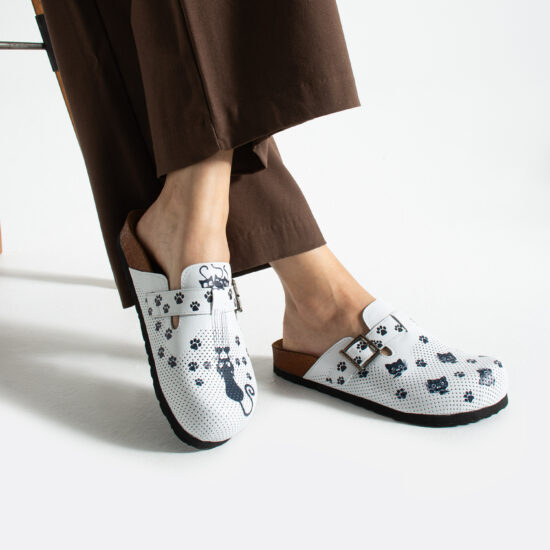 Дамски ортопедични чехли от естествена кожа Весели чехли Работа с животни