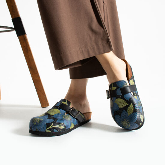 Дамски ортопедични чехли от естествена кожа Весели чехли Шарени