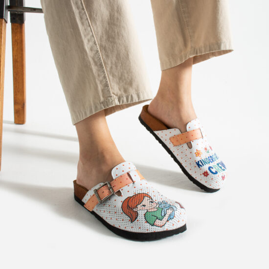 Kindergarten Crew Дамски ортопедични чехли от естествена кожа /