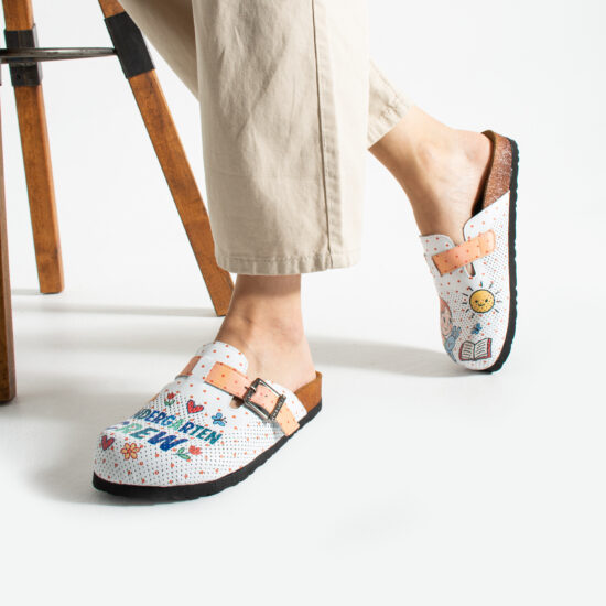 Kindergarten Crew Дамски ортопедични чехли от естествена кожа /