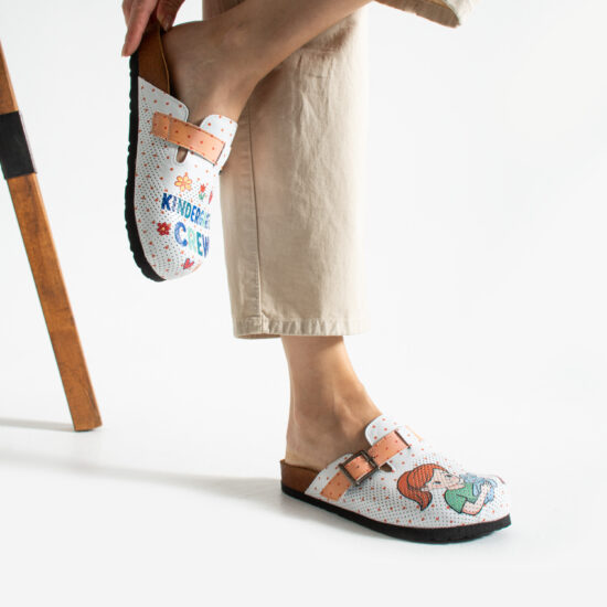 Kindergarten Crew Дамски ортопедични чехли от естествена кожа /