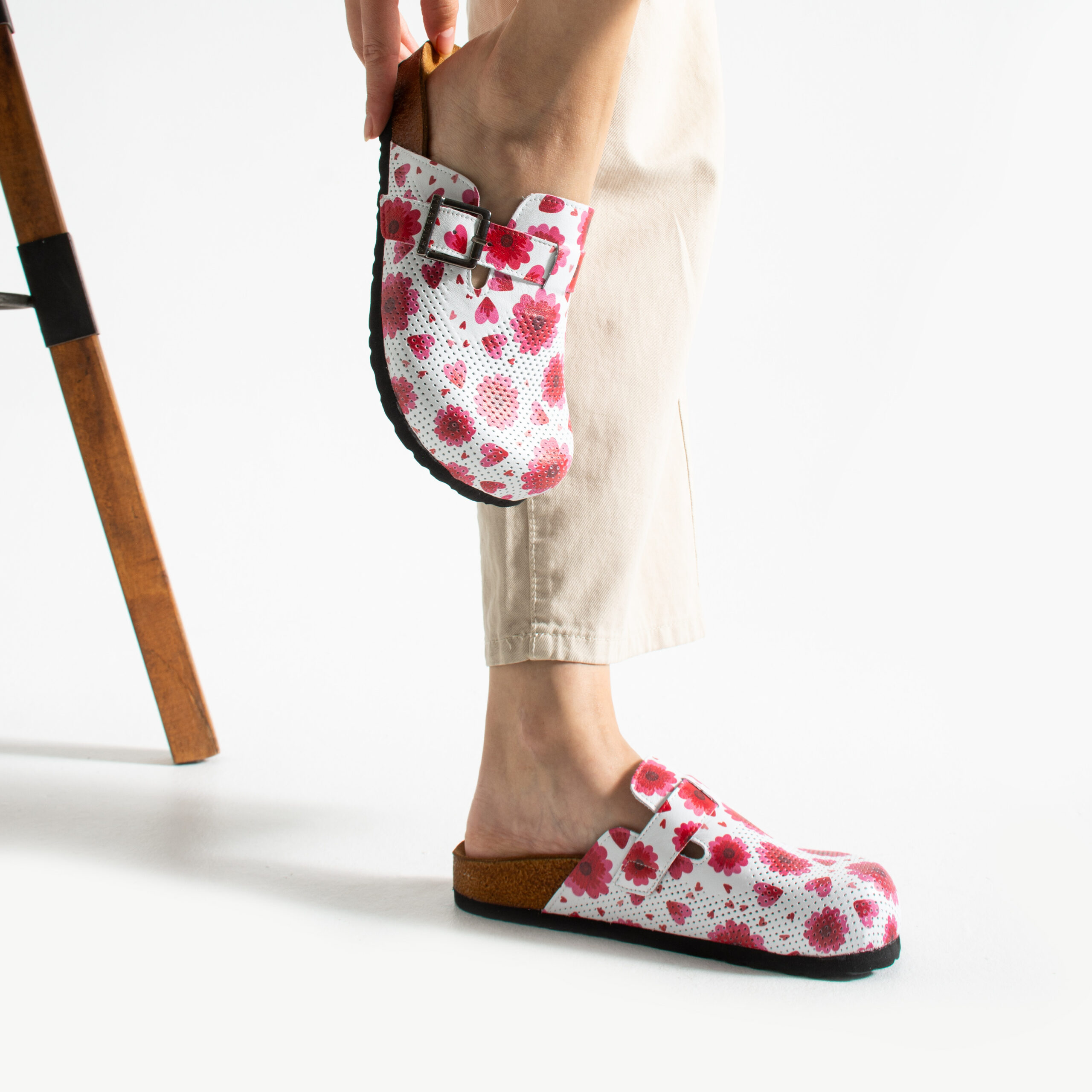 Дамски ортопедични чехли от естествена кожа Весели чехли Шарени 14 Дамски ортопедични чехли от естествена кожа - Image 4