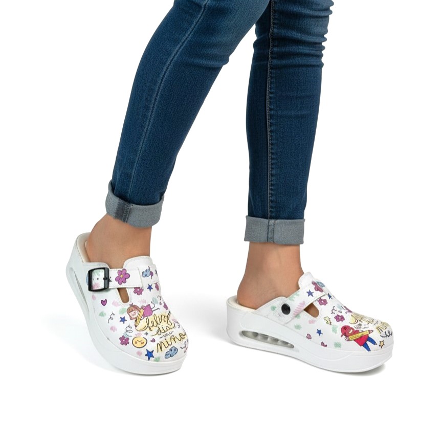 Дамски работни анатомични чехли на платформа от еко кожа Анатомични чехли на платформа Детска градина 11 Дамски работни анатомични чехли на платформа от еко кожа