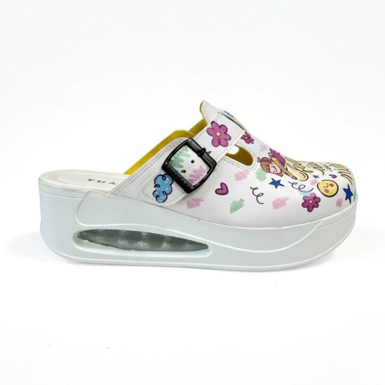 Día del Niño Дамски работни анатомични чехли на платформа от еко кожа /