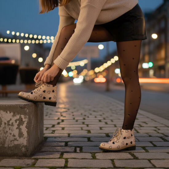 Amore Дамски къси бежови боти от естествена кожа до глезена /