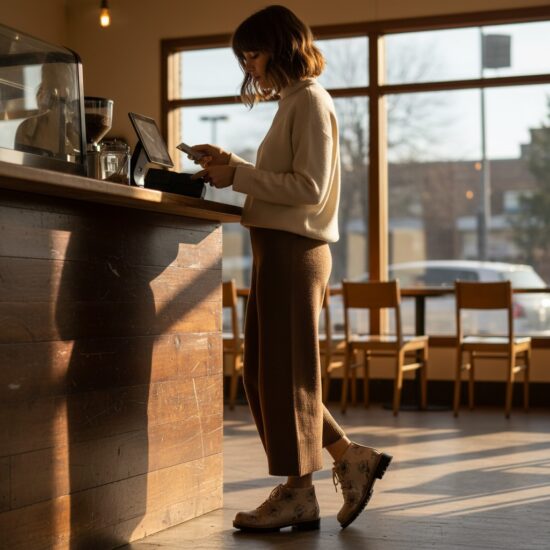 Botanica Дамски къси бежови боти от естествена кожа до глезена /