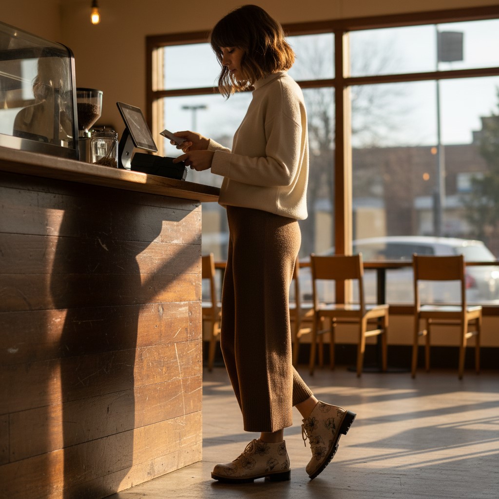 Дамски къси бежови боти от естествена кожа до глезена Дамски боти 17 Дамски къси бежови боти от естествена кожа до глезена - Image 7