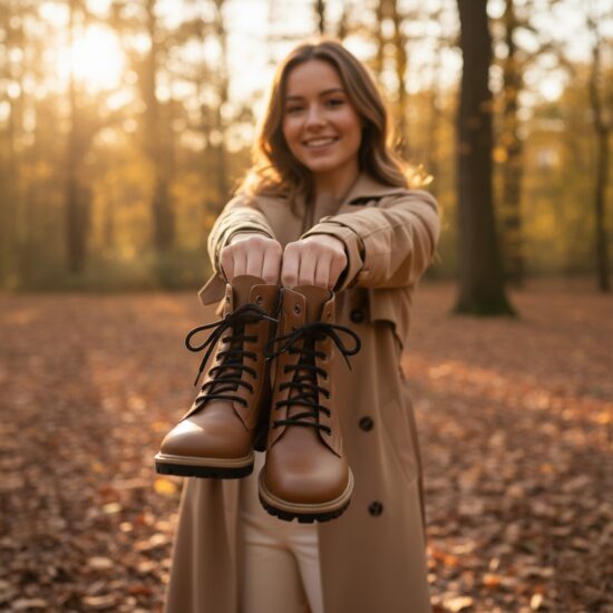 Дамски кафяви кубинки естествена кожа с цип /