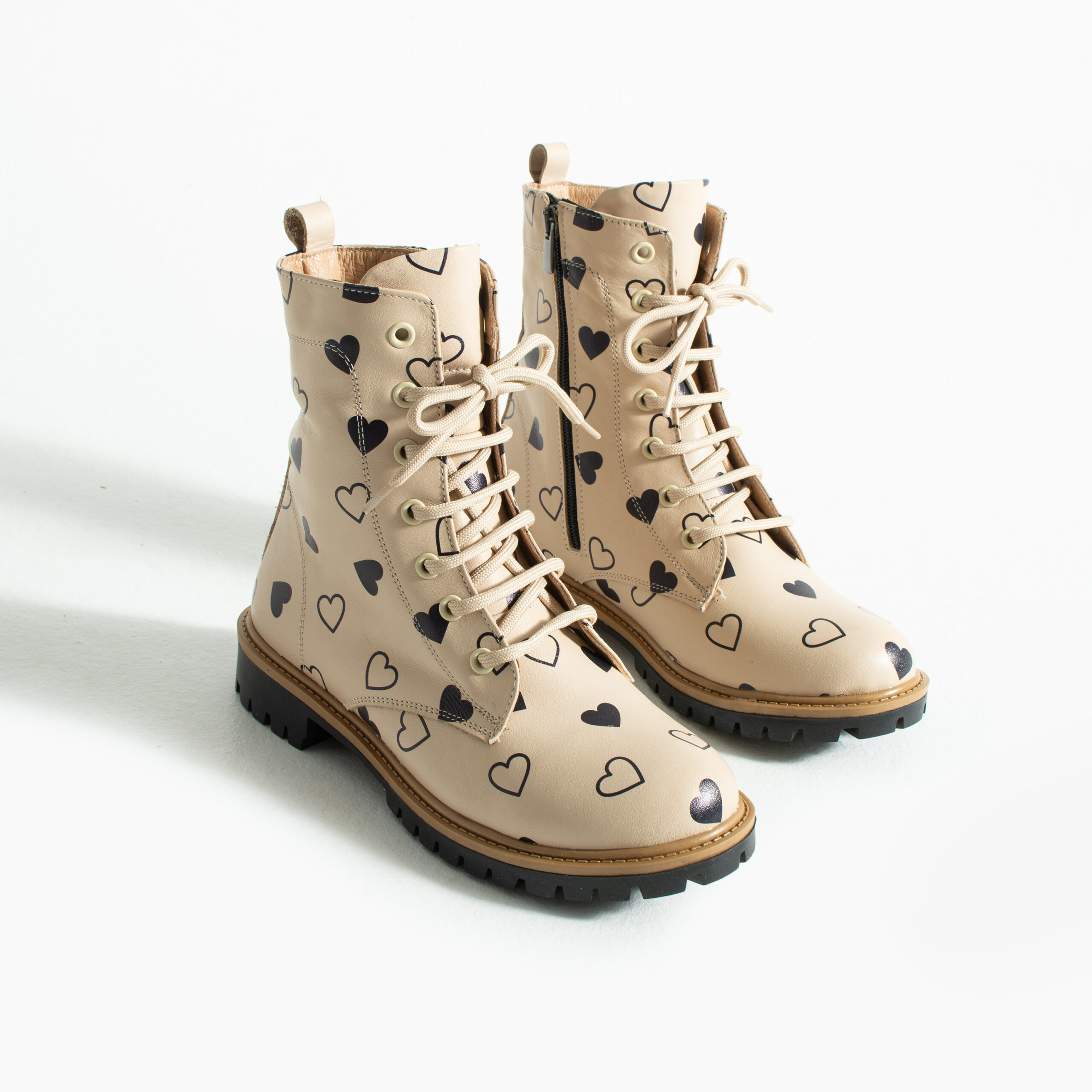 Дамски бежови боти тип кубинки от естествена кожа Дамски боти 17 Дамски бежови боти тип кубинки от естествена кожа - Image 7