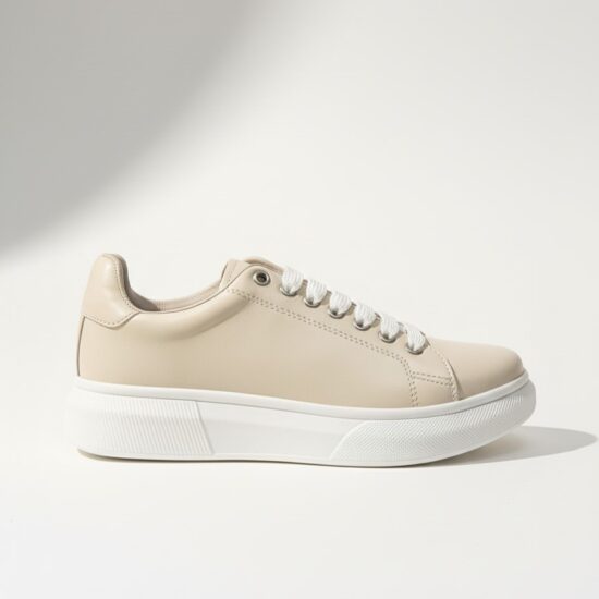 Timeless Crème Анатомични бежови дамски кецове от естествена кожа /