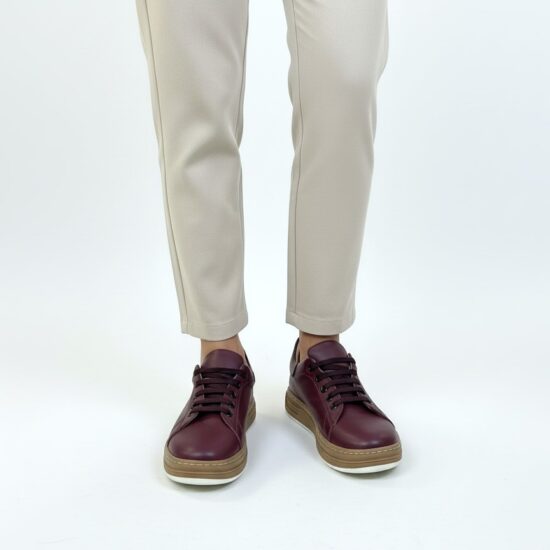 Nova Bordeaux Дамски анатомични кецове от естествена кожа в цвят бордо /