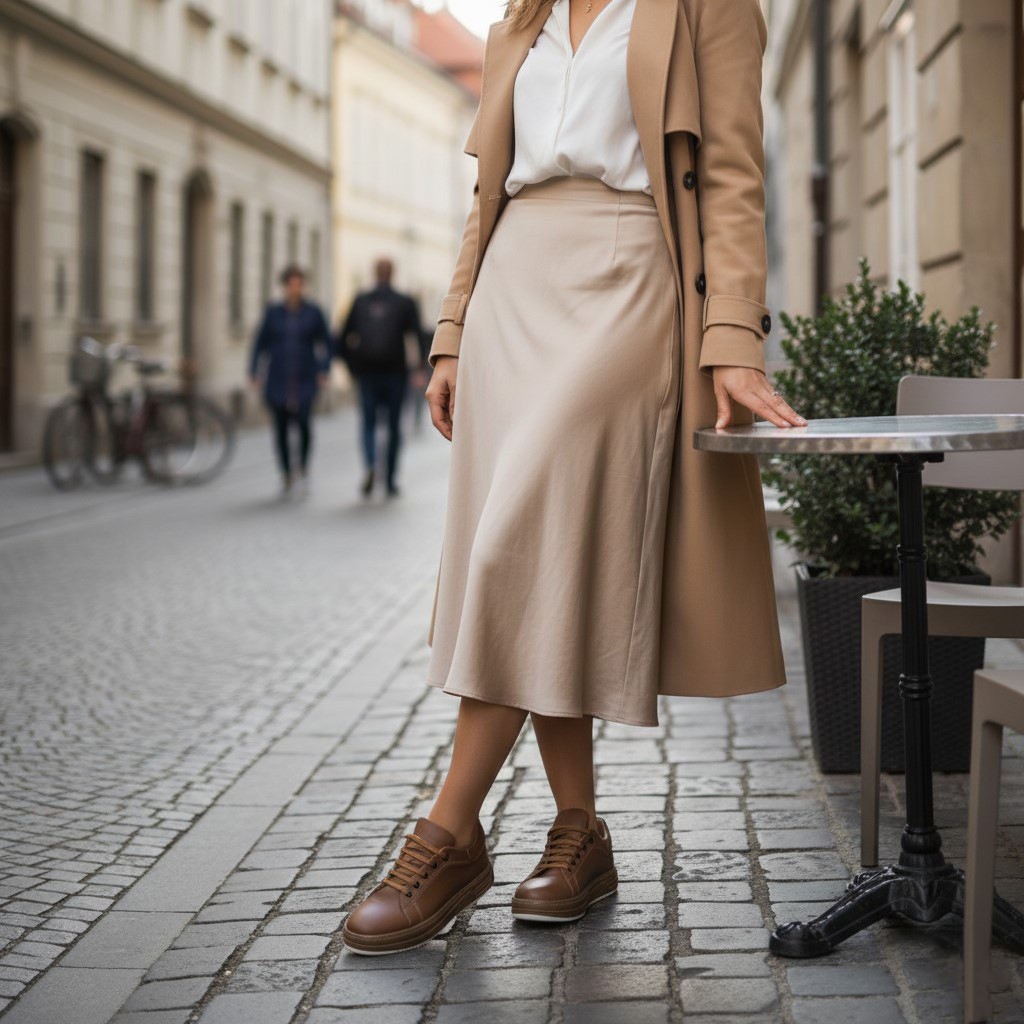 Дамски кафяви анатомични кецове от естествена кожа Дамски кецове и сникърси 17 Дамски кафяви анатомични кецове от естествена кожа - Image 7