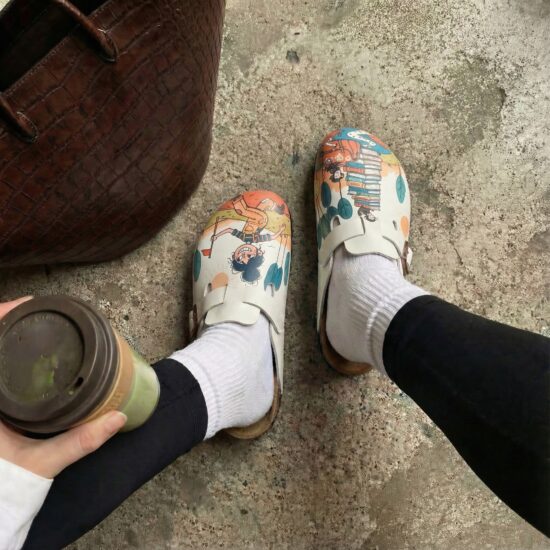 Alternative view of Дамски ортопедични чехли с цветен дизайн