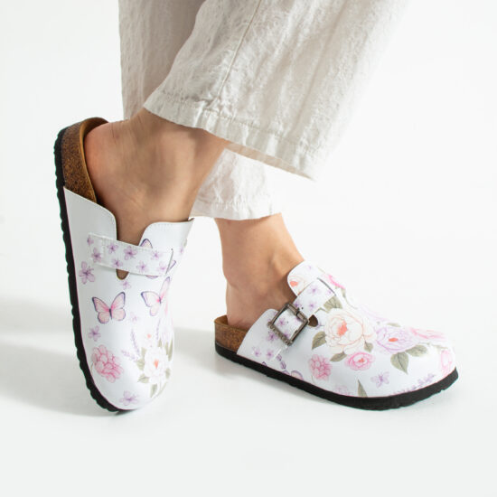 Дамски ортопедични чехли с цветен дизайн /