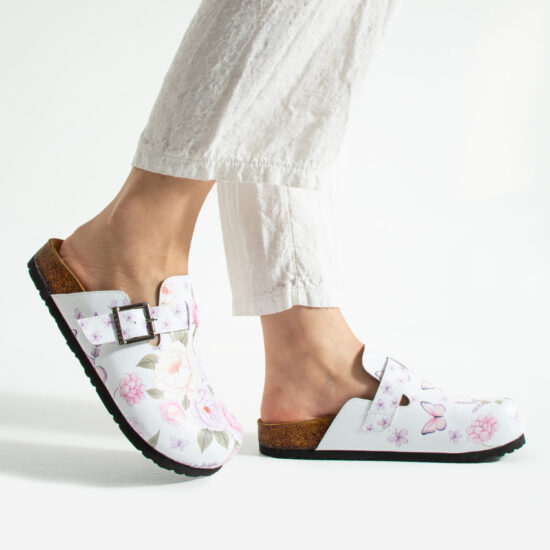 Дамски ортопедични чехли с цветен дизайн /