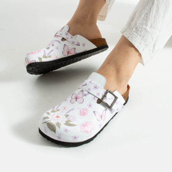 Дамски ортопедични чехли с цветен дизайн /