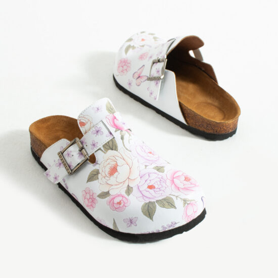 Дамски ортопедични чехли с цветен дизайн /