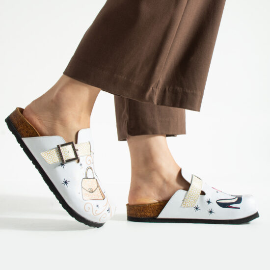 Дамски ортопедични чехли с цветен дизайн /