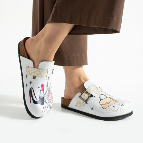 Дамски ортопедични чехли с цветен дизайн /