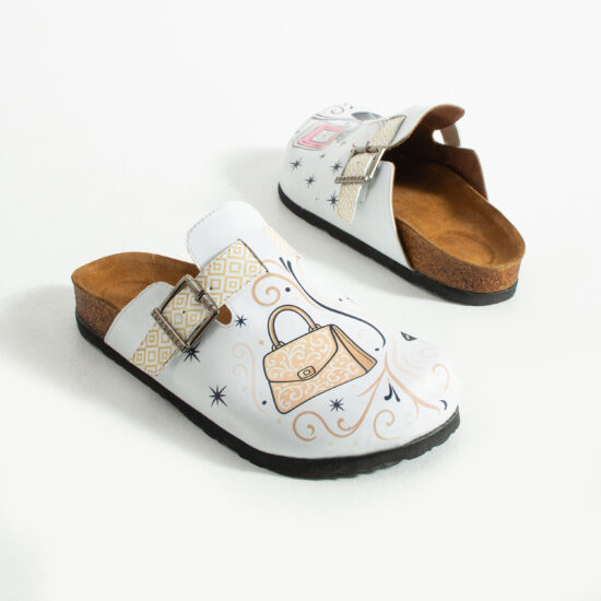 Дамски ортопедични чехли с цветен дизайн /