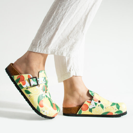 Дамски ортопедични чехли с цветен дизайн /