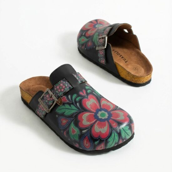 Дамски ортопедични чехли с цветен дизайн /