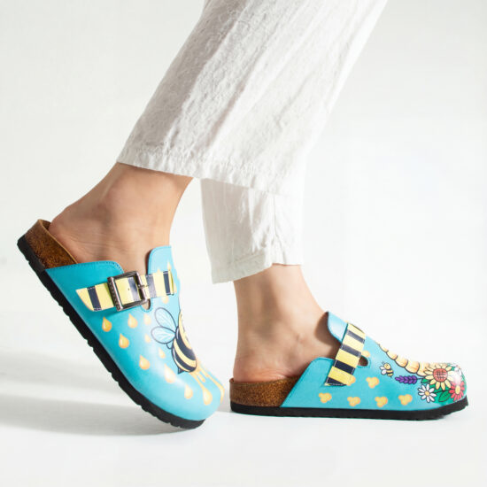 Дамски ортопедични чехли с цветен дизайн /